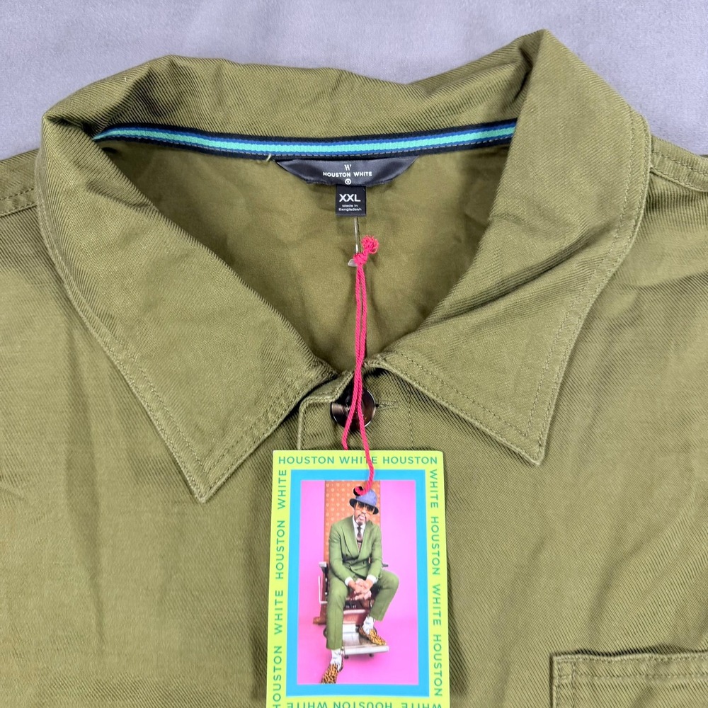 Houston White Mens XXL Olive Green Cotton  Chore Shacket Button Down Jacket - Picture 7 of 10